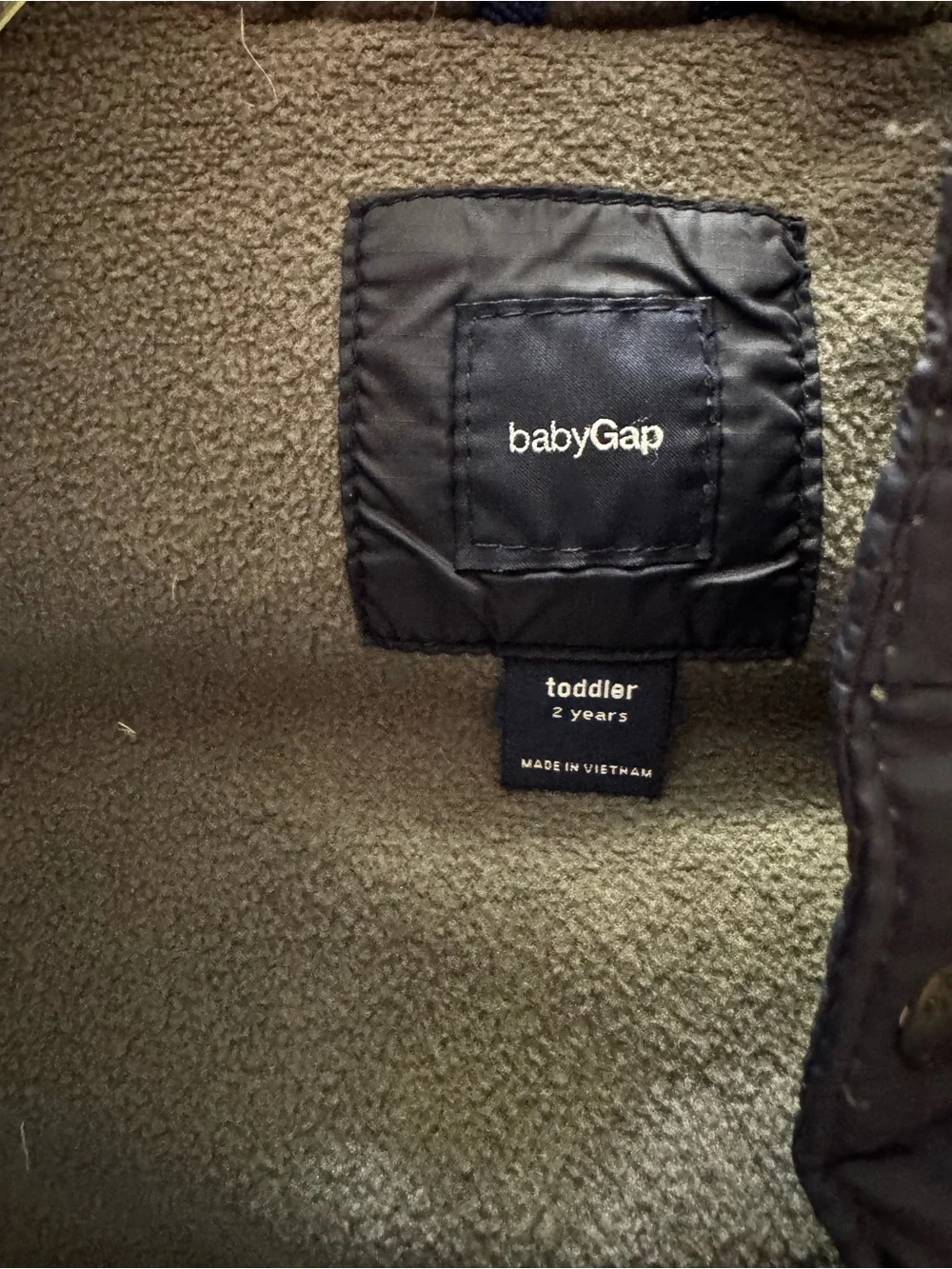 GAP Navy Down Puffer Jacket with Snap-Front